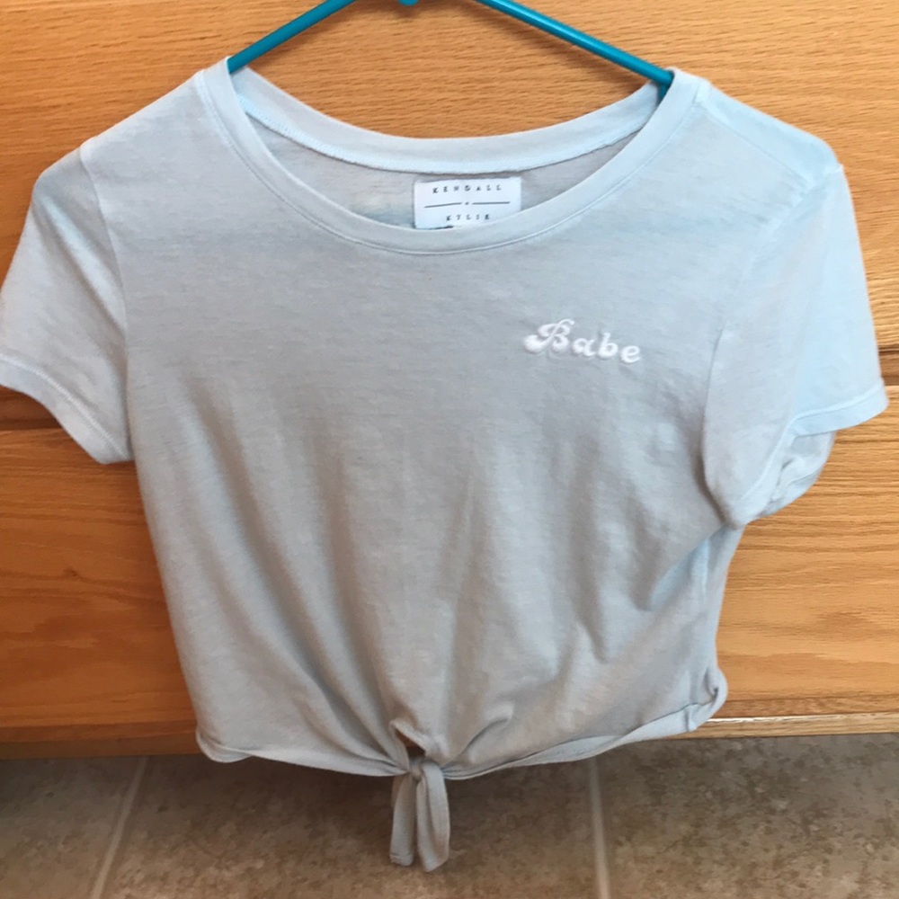 Baby blue “babe” crop